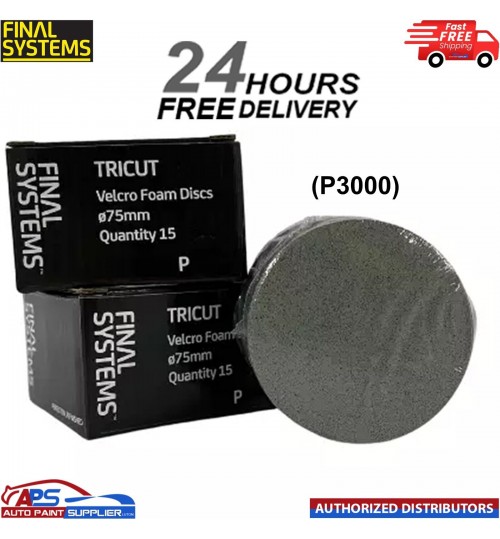 FINAL SYSTEMS TRICUT Fine Finishing Discs 75mm Foam Discs (P3000)